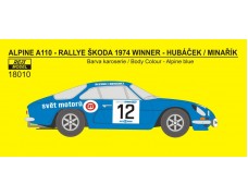 Decal – Renault Alpine A 110 Rally Škoda 1974 1/18 - LIMITED